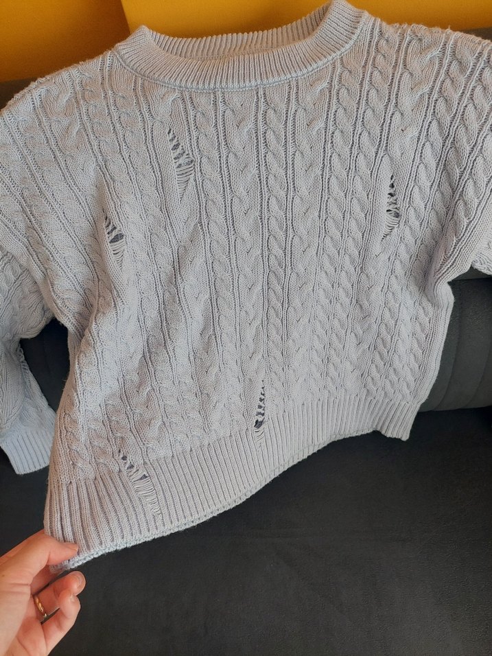 Gri Örgü Kadın Kazak - Görsel 3