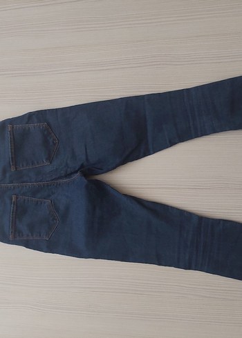 Düğmeli Mavi Kadın Kot Pantolon - Görsel 2