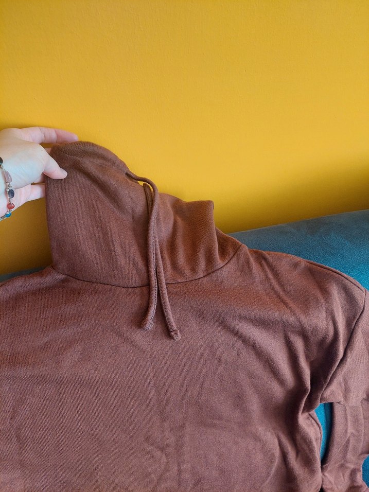 Kadın Kahverengi Boğazlı Sweatshirt - Görsel 2