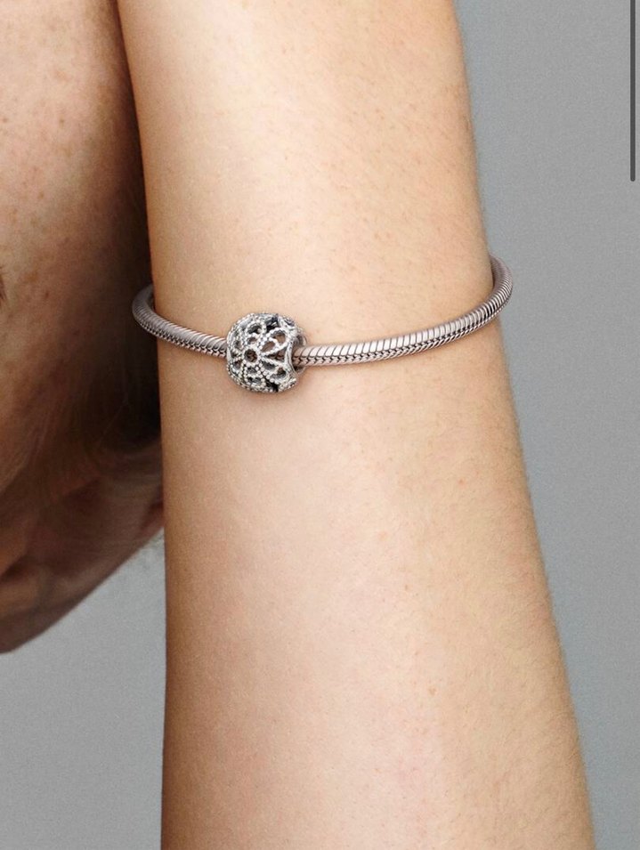 Gri Yılan Desenli Boncuk Charm - Görsel 2