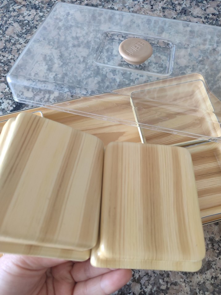 Şeffaf Kapaklı Bej Bölmeli Servis Tabağı - Görsel 3