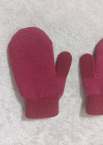 Bordo Nakışlı Kız Eldiveni 1 -2 yaş - Görsel 2