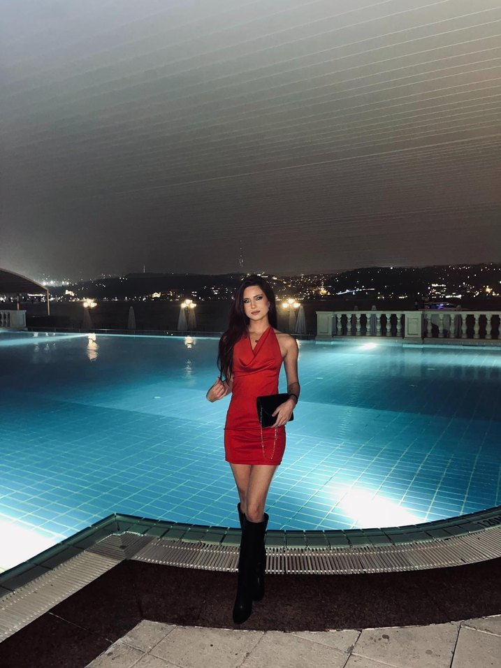 Parlak Kırmızı Straplez Mini Elbise - Görsel 2