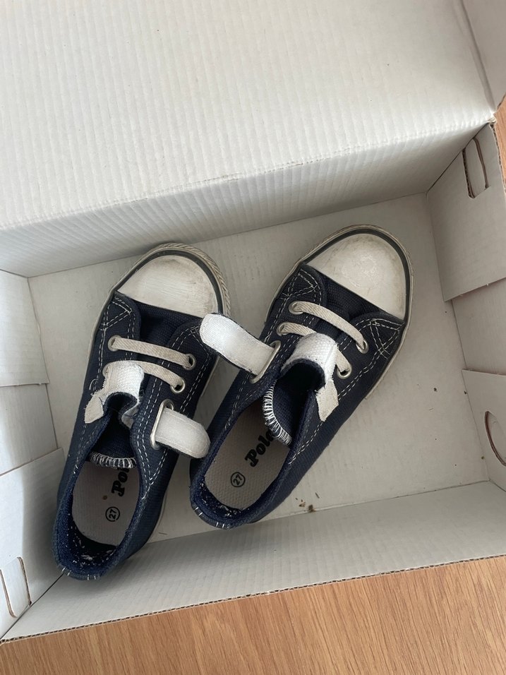 Erkek Çocuk Mavi Bağcıklı ve Cırtlı Spor Ayakkabı - Görsel 2