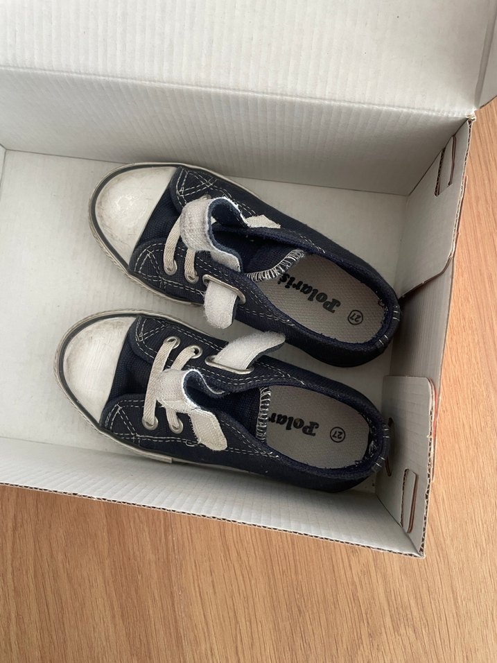 Erkek Çocuk Mavi Bağcıklı ve Cırtlı Spor Ayakkabı - Görsel 3