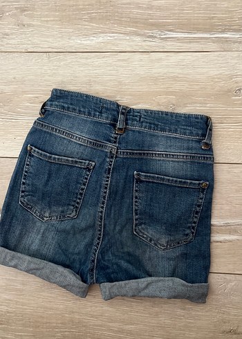 Kadın Rahat Kesim Kot Şort - Görsel 3