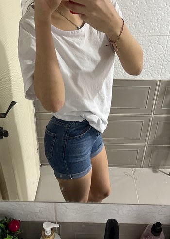 Kadın Rahat Kesim Kot Şort - Görsel 4