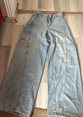 Geniş Kesim Gri Midi Denim Kadın Jean - Görsel 2