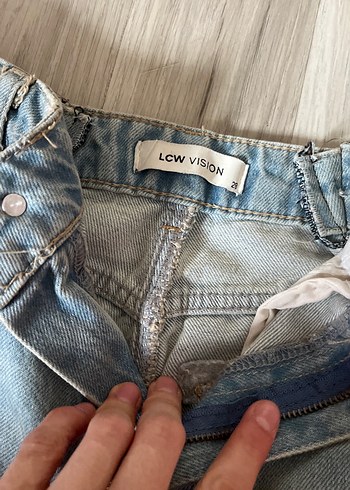 Geniş Kesim Gri Midi Denim Kadın Jean - Görsel 4