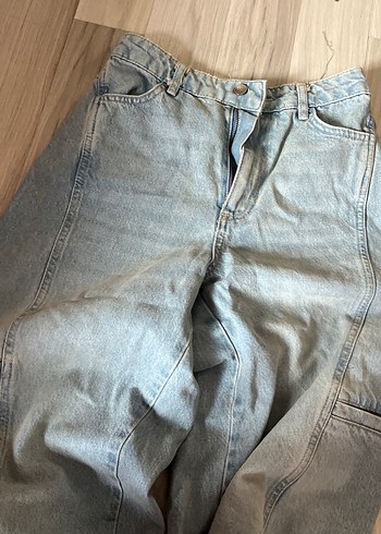 Geniş Kesim Gri Midi Denim Kadın Jean - Görsel 3