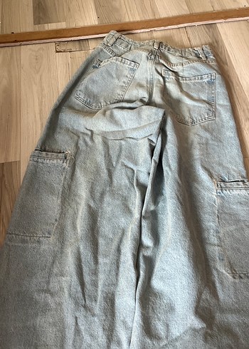Geniş Kesim Gri Midi Denim Kadın Jean - Görsel 6