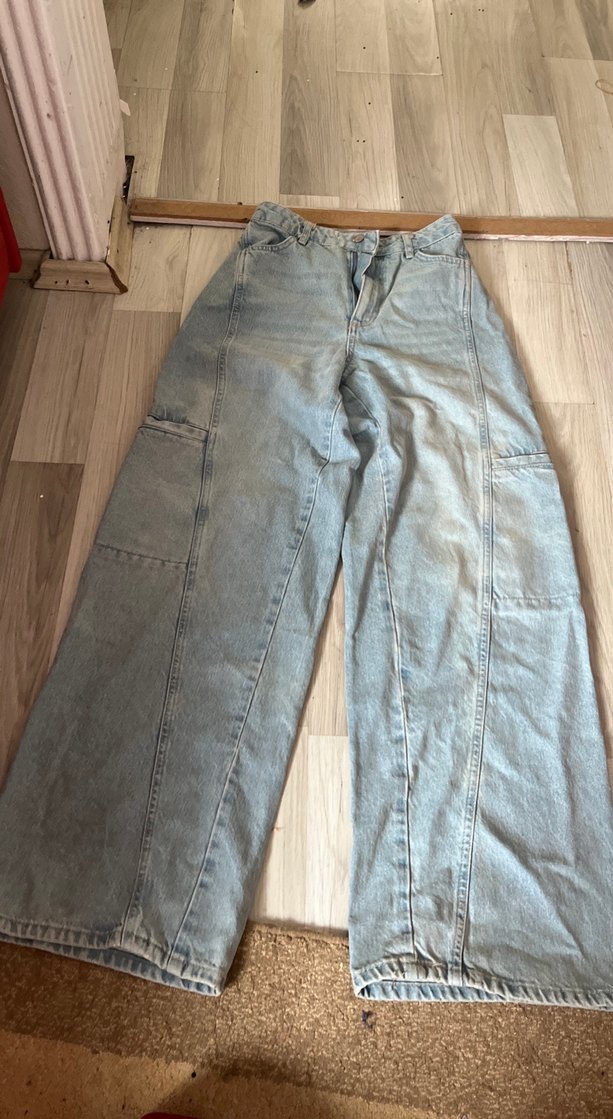 Geniş Kesim Gri Midi Denim Kadın Jean - Görsel 2