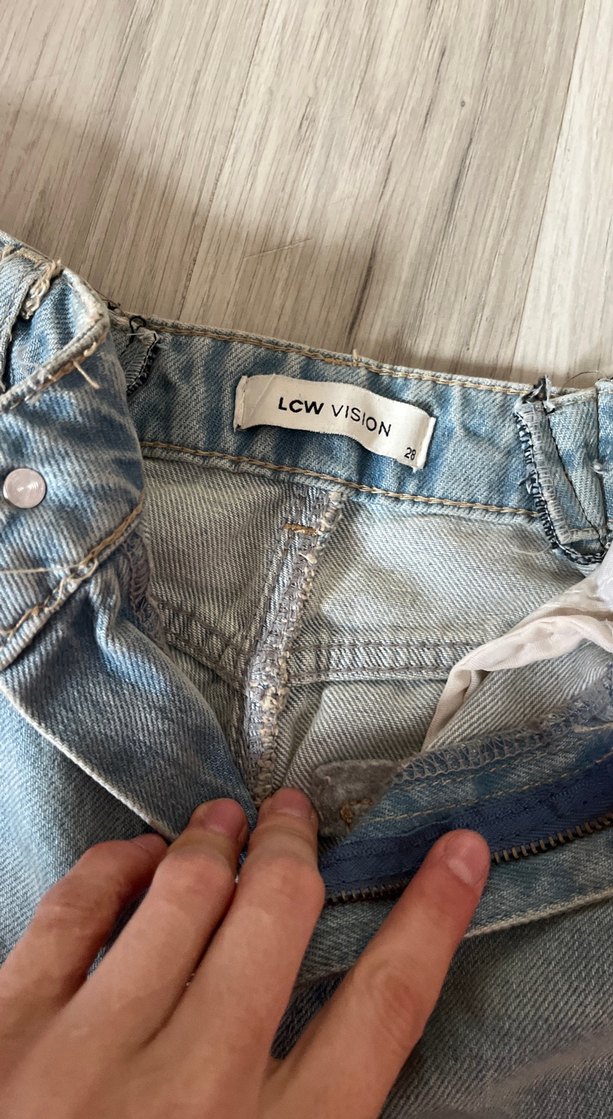Geniş Kesim Gri Midi Denim Kadın Jean - Görsel 4