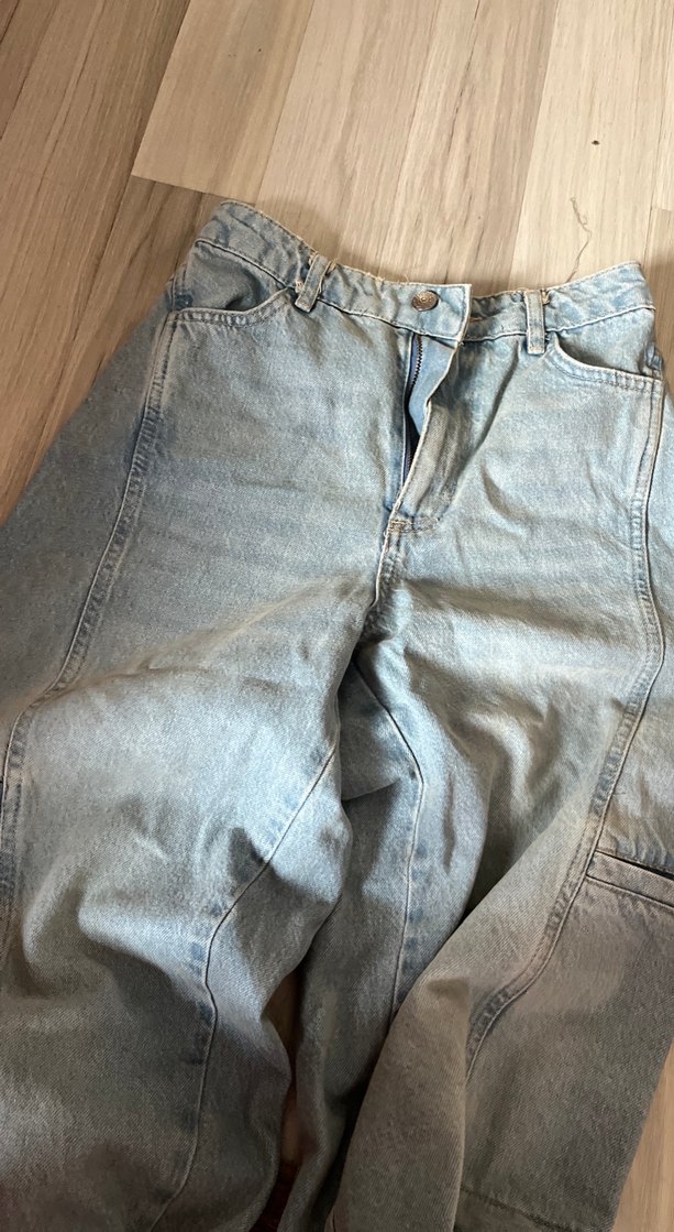 Geniş Kesim Gri Midi Denim Kadın Jean - Görsel 3