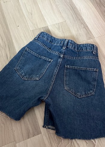 Kadın Koyu Mavi Mini Denim Şort - Görsel 3
