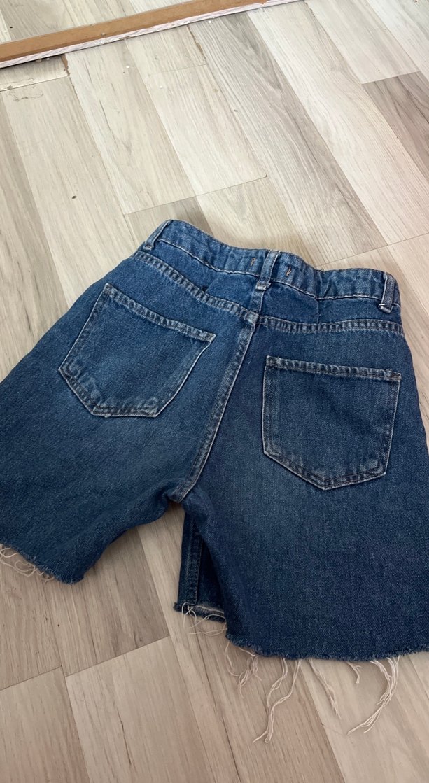 Kadın Koyu Mavi Mini Denim Şort - Görsel 3
