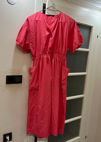 Fusya pembe uzun elbise - Görsel 3