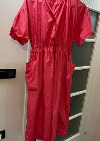 Fusya pembe uzun elbise - Görsel 2