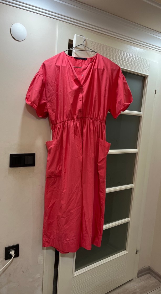 Fusya pembe uzun elbise - Görsel 3