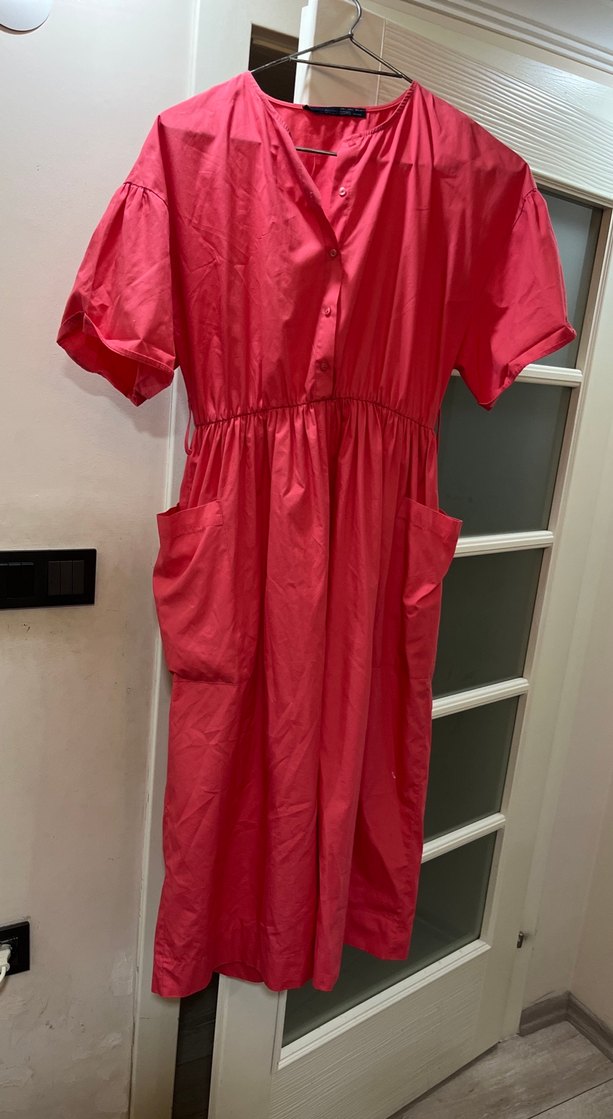 Fusya pembe uzun elbise - Görsel 2