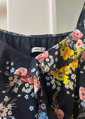 Çiçek Desenli Uzun Askılı Bohem Elbise - Görsel 4