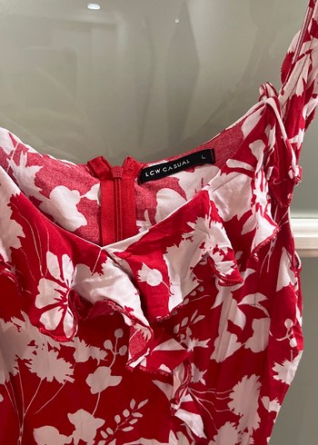 Kırmızı Desenli Uzun Bohem Elbise - Görsel 4