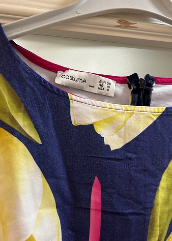 Çiçek Desenli Renkli Midi Elbise - Görsel 3