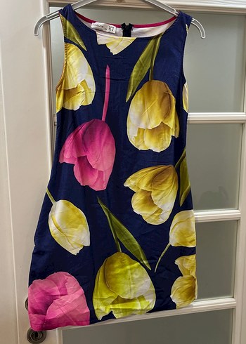 Çiçek Desenli Renkli Midi Elbise - Görsel 2