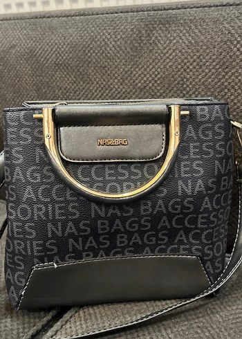 Tokalı Siyah Deri Kadın Çanta - Görsel 2