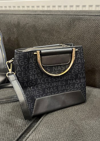 Tokalı Siyah Deri Kadın Çanta - Görsel 3