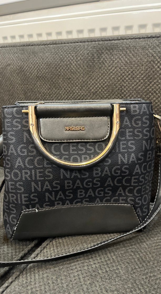 Tokalı Siyah Deri Kadın Çanta - Görsel 2