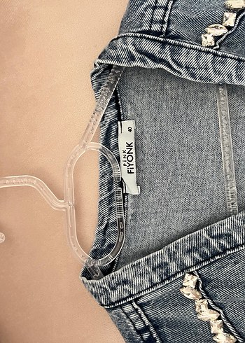 Kadın İkili Taşlı Kot Takım - Görsel 3