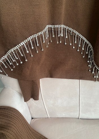 Kahverengi Taşlı Kazaklı Triko Takım - Görsel 6