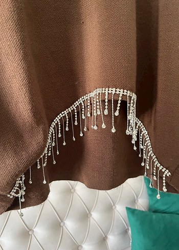 Kahverengi Taşlı Kazaklı Triko Takım - Görsel 2