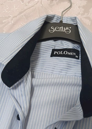 Erkek Mavi Çizgili Uzun Kollu Gömlek - Görsel 2