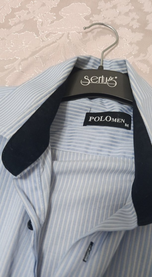 Erkek Mavi Çizgili Uzun Kollu Gömlek - Görsel 2