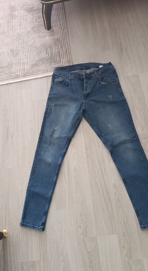 Gri Mavi Normal Kesim erkek Denim Pantolon - Görsel 2