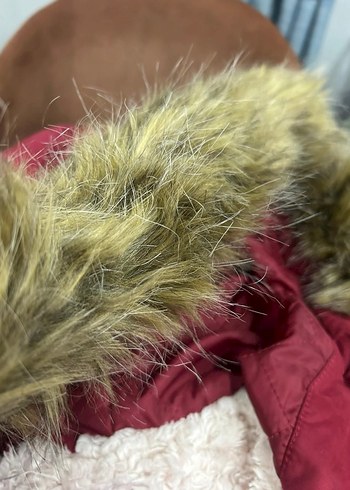 MAVİ Kürklü Kırmızı Kadın Kışlık Mont - Görsel 4