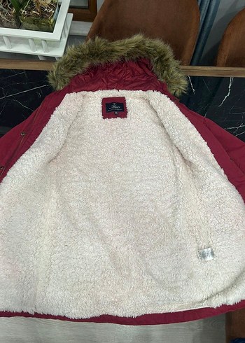 MAVİ Kürklü Kırmızı Kadın Kışlık Mont - Görsel 3