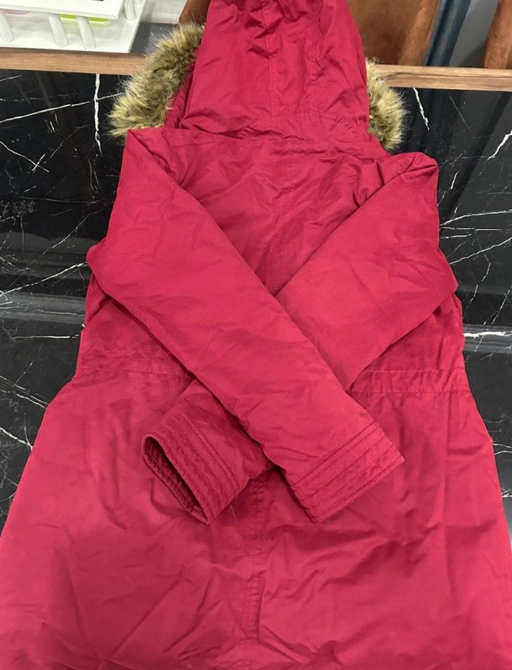 MAVİ Kürklü Kırmızı Kadın Kışlık Mont - Görsel 5