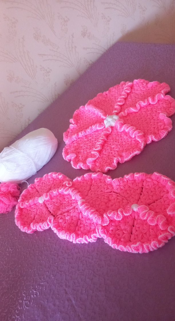 Pembe Fırfırlı Sıcak Örgü Lif Seti - Görsel 3