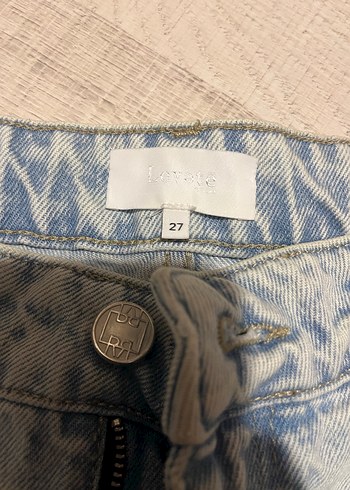 Kadın mavi Bol Kesim Midi Denim Pantolon - Görsel 2