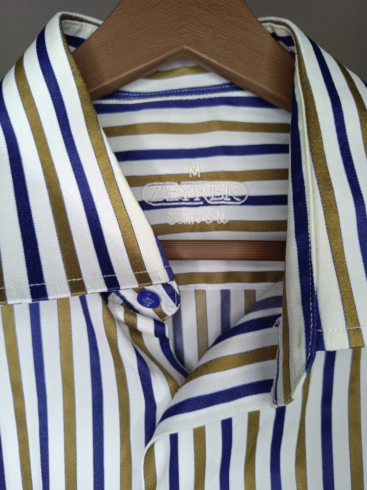 Çizgili Uzun Kollu Erkek Gömlek - Görsel 3