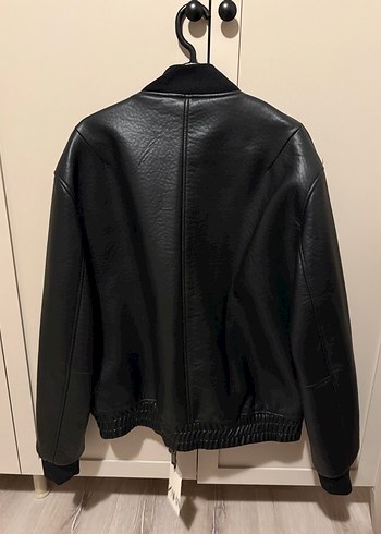 ZARA Siyah Erkek Boomber Deri Ceket - Görsel 2