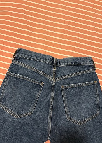 AGOLDE Düğmeli Mavi Midi Kot Pantolon - Görsel 5