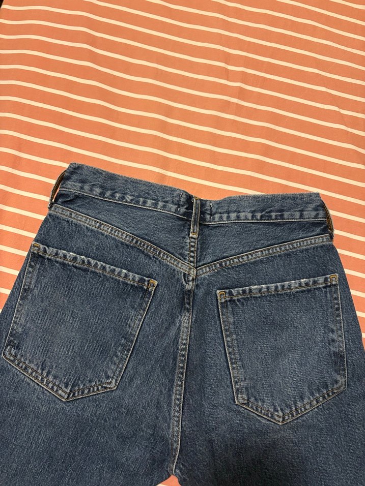 AGOLDE Düğmeli Mavi Midi Kot Pantolon - Görsel 5