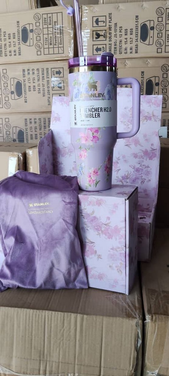 Stanley Pastel Mor Çiçekli Termos Bardak - Görsel 2