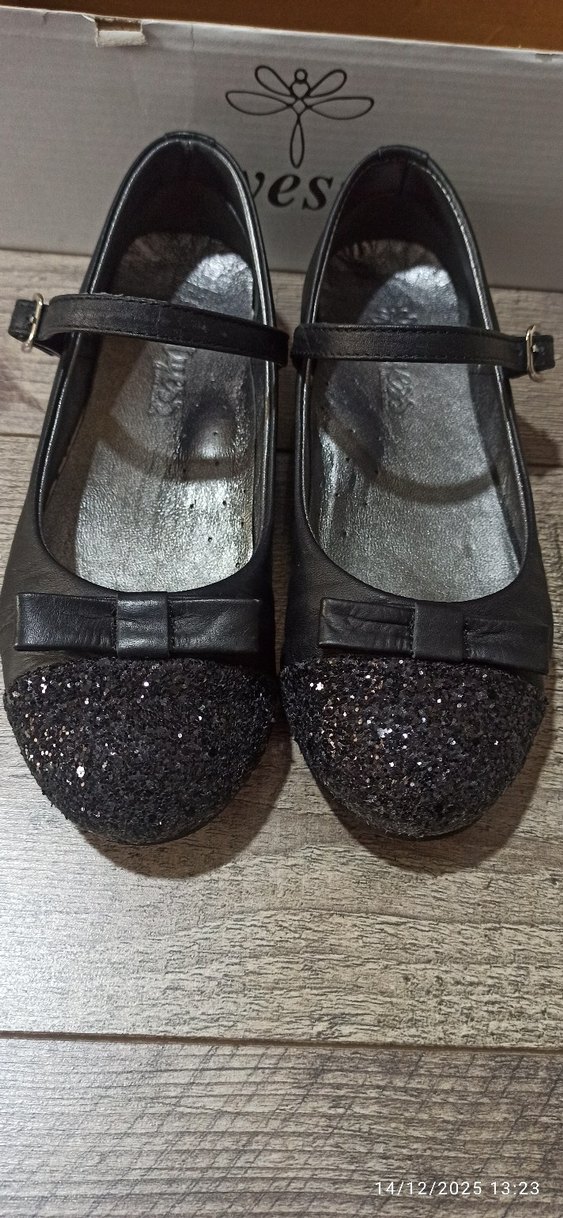 Kız Çocuk Siyah Goth Babet Ayakkabı - Görsel 4