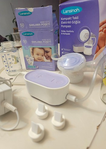 Lansinoh Tekli Elektrikli Göğüs Pompası Beyaz - Görsel 3