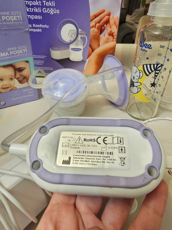 Lansinoh Tekli Elektrikli Göğüs Pompası Beyaz - Görsel 5